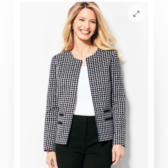 TALBOTS TEXTURED HOUNDSTOOTH JACKET
SIZE 16 CAREER BUSSINES CHIC - Picture 1 of 7